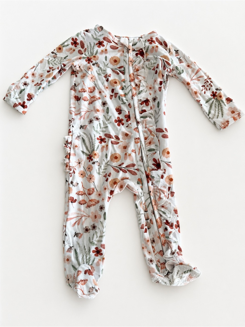 NWT Caden Lane Wildflower Zipper Ruffle Footie